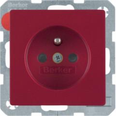 Berker 6768766012 Steckdose mit Schutzkontaktstift rot samt Berker Q.1/Q.3