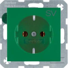 Berker 47431903 Steckdose SCHUKO mit Aufdruck grün, mattBerker S.1/B.3/B.7