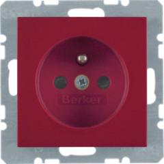 Berker 6765768962 Steckdose mit Schutzkontaktstift rot, glänzend Berker S.1/B.3/B.7