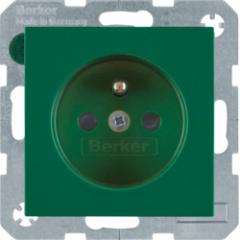 Berker 6765768963 Steckdose mit Schutzkontaktstift grün, glänzend Berker S.1/B.3/B.7