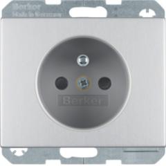 Berker 6765757003 Steckdose mit Schutzkontaktstift Alu Berker K.5