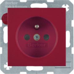 Berker 6768768962 Steckdose mit Schutzkontaktstift rot, glänzend Berker S.1/B.3/B.7
