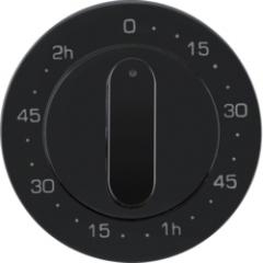 Berker 16332045 Zentralstück mit Regulierknopf für mechanische Zeitschaltuhr schwarz, glänzend B
