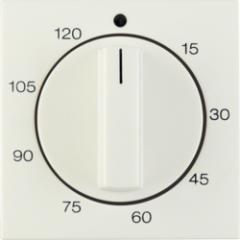 Berker 16338982 Zentralstück mit Regulierknopf für mechanische Zeitschaltuhr weiß, glänzend Berk