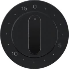 Berker 16322045 Zentralstück mit Regulierknopf für mechanische Zeitschaltuhr schwarz, glänzend B