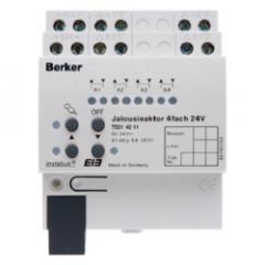 Berker 75314011 Jalousieaktor 4fach 6 A 24 V DC Hand, Status, REG lichtgrau KNX