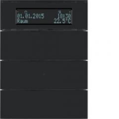 Berker 75663592 Tastsensor 3fach mit Temperaturregler und Display Glas, schwarz B.IQ