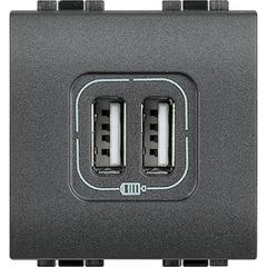 Bticino L4286C2 USB-Ladestation LivingLight USB C 2-modulig Anthrazit , (anthrazit)