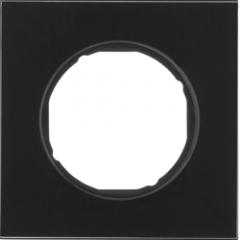 Berker 10112616 Rahmen 1fach, flach, R.8, Glas schwarz