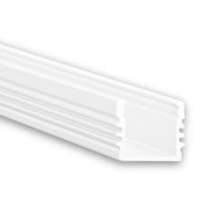 DOTLUX 3995 Alu-Aufbau-Profil Typ 2 200 cm pulverbeschichtet weiß RAL 9010 für LED-Streifen bis 12 mm