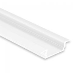 DOTLUX 4035 Alu-Einbau-Profil Typ 5 200 cm, flach, Flügel, pulverbeschichtet weiß RAL 9010 für LED-Streifen bis 12 mm