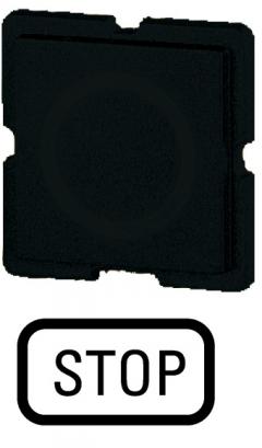 Eaton 112TQ25 Tastenplatte, schwarz, STOP , 063748
