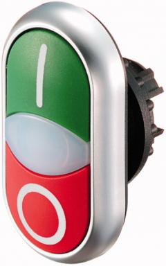 Eaton M22-DDL-GR-X1/X0 Doppeldrucktaste, + Leuchtmelder, grün I/weiß/rot 0 , 216700