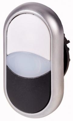 Eaton M22-DDL-WS Doppeldrucktaste, + Leuchtmelder, weiß/weiß/schwarz , 216704