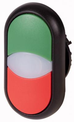 Eaton M22S-DDL-GR Doppeldrucktaste, + Leuchtmelder, grün/weiß/rot , 216699