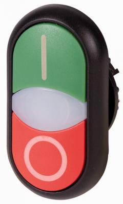 Eaton M22S-DDL-GR-X1/X0 Doppeldrucktaste, + Leuchtmelder, grün I/weiß/rot 0 , 216701
