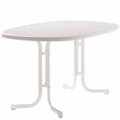 SIEGER 152/W 152/W Tisch 140x90 weiß klappbar,Dekorplatte oval