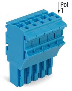 Wago 2022-105/000-006 2,5qmm 5-polig 2,50qmm blau 1 Leiter Federleiste
