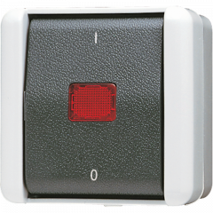 Jung 802KOW Wipp-Kontrollschalter, Aus 2-pol., 10 AX 250 V ~, IP 44, WG 800
