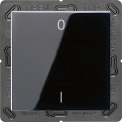 Jung ENOA590-01SW EnOcean Funk-Wandsender 2-kanalig, Symbole 0 I, Serie A, schwarz