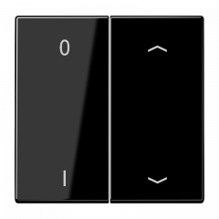 Jung ENOLS995P01SW EnOcean Funk-Wandsender 4-kanalig, Symbole 0 I und Pfeil, Serie LS, schwarz