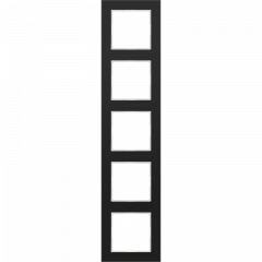 Jung AC585GLSW Glasrahmen 5fach, senkrechte und waagerechte Montage, Glas, A CREATION, schwarz