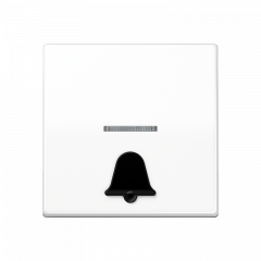 Jung AS591K1KO5WW Wippe 1fach mit Lichtleiter, mit abtastbarem Symbol Klingel, Duroplast, Serie AS, alpinweiß