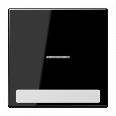 Jung LS990NAKO5SW Wippe 1fach mit Lichtleiter, mit Schriftfeld, Duroplast, Serie LS, schwarz