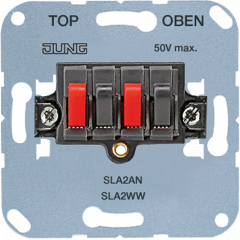 Jung SLA2WW Stereo-Lautsprecher-Anschlussdose 25 V ~, 60 V DC, alpinweiß