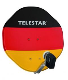 Telestar 5102501-AD mit SKYSINGLE HC-LNB schwarz-rot-gelb SAT-Ausseneinheiten Alurapid 45