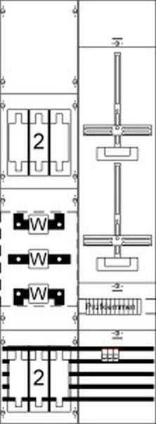 ABB Striebel & John KA4202 Mess- und Wandlerfeld H5/B2 vorverdrahtet mit Zählerkreuz , 2CPX035696R9999