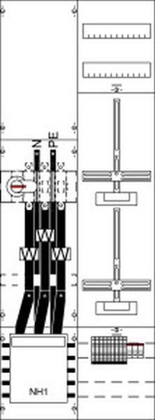 ABB Striebel & John KA4209 Mess- und Wandlerfeld BH5 vorverdrahtet mit Zählerkreuz , 2CPX033805R9999
