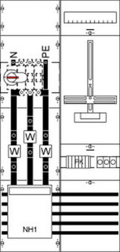 ABB Striebel & John KA4263 Mess- und Wandlerfeld BH3-2FB vorverdrahtet mit Zählerkreuz , 2CPX033089R9999