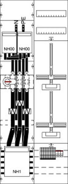 ABB Striebel & John KA4269 Mess- und Wandlerfeld BH5 vorverdrahtet mit Zählerkreuz , 2CPX035027R9999