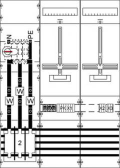 ABB Striebel & John KA4228 Mess- und Wandlerfeld H3/B3 vorverdrahtet mit Zählerkreuz , 2CPX035129R9999