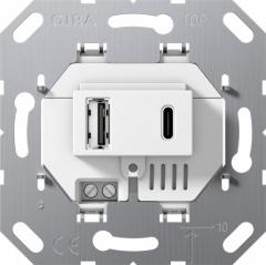 Gira 234900 USB 2f Typ A/C Einsatz weiß Spannungsversorgung