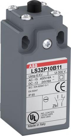 ABB Stotz-Kontakt LS32P10B11 , Standard-Positionsschalter Kunststoff-Gehäuse grau IP65 , 1SBV010310R1211