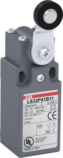 ABB Stotz-Kontakt LS33P41B11 , Standard-Positionsschalter Kunststoff-Gehäuse grau IP65 , 1SBV012241R1211