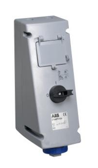 ABB Stotz-Kontakt 416MPR6W , Schaltbare Wandsteckdose, 16 A 6h, IP67, 3P+N+E, mit FI 30 mA , 2CMA168075R1000