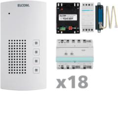 Elcom 1001818 i2-BUS-Sprechanlagen-Set AKF-18 Audioset freisprech 18Teilnehmer