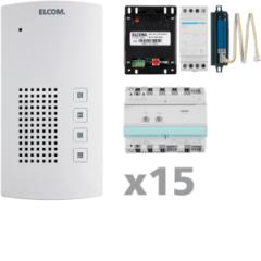 Elcom 1001815 i2-BUS-Sprechanlagen-Set AKF-15 Audioset freisprech 15Teilnehmer