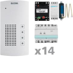 Elcom 1001814 i2-BUS-Sprechanlagen-Set AKF-14 Audioset freisprech 14Teilnehmer