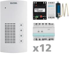 Elcom 1001812 i2-BUS-Sprechanlagen-Set AKF-12 Audioset freisprech 12Teilnehmer