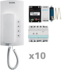Elcom 1001910 i2-BUS-Sprechanlagen-Set AKB-10 Audio-Set 10Teilnehmer
