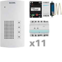 Elcom 1001811 i2-BUS-Sprechanlagen-Set AKF-11 Audio-Set freisprech 11Teilnehmer