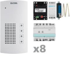 Elcom 1001808 i2-BUS-Sprechanlagen-Set AKF-08 Audio-Set freisprech 8Teilnehmer