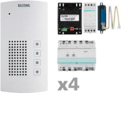 Elcom 1001804 i2-BUS-Sprechanlagen-Set AKF-04 Audio-Set freisprech 4Teilnehmer