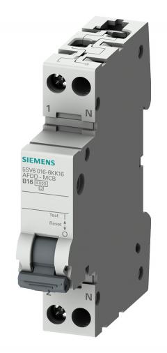 Siemens 5SV6016-6KK06 AFDD-MCB B6 2pol 230V 1TE Brandschutzschalter