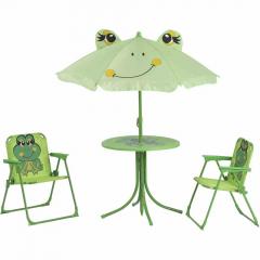 Siena Garden 672614 Froggy Kinderset Frosch 2x Klappsessel, 1x Tisch, 1x Schirm
