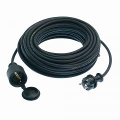 As-schwabe 60364 Gummiverlängerungskabel schwarz 25m Leitungstyp: H05RR-F3G1,5, schwarz